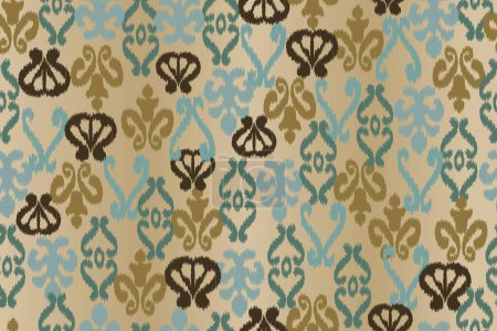 Ilustración de Patrón de alfombra abstracta, ikat abstracto, tela, batik - Imagen libre de derechos