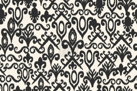 Illustration for Motif fabric pattern, abstract ikat, carpet, fabric, seamless batik - Royalty Free Image