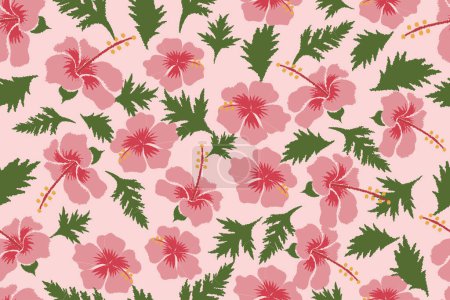 Illustration for Colorful floral pattern in vector, for design, fabric, wrapping, digital motif, background, wallpaper, print, clothing - Royalty Free Image