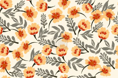 Illustration for Seamless floral motif pattern for fabric, wrapping, digital motif, background, wallpaper, print, clothing - Royalty Free Image