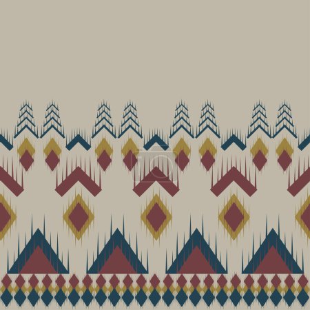 Illustration for Indian carpet motif pattern, abstract background, ikat. - Royalty Free Image