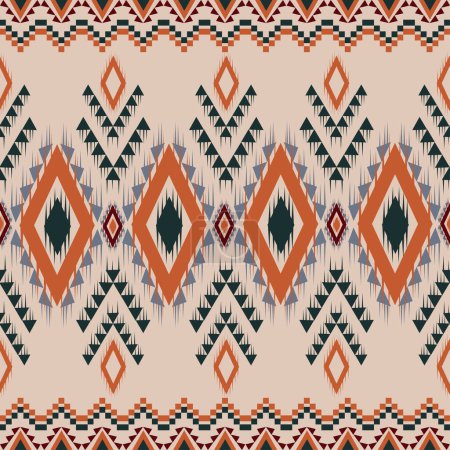 Illustration for Indian carpet motif pattern, abstract background, ikat. - Royalty Free Image