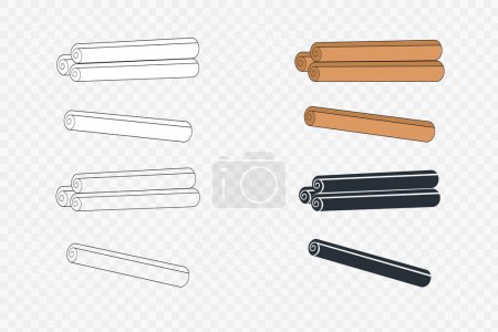 Illustration for Cinnamon sticks, colorful vector illustration - Royalty Free Image
