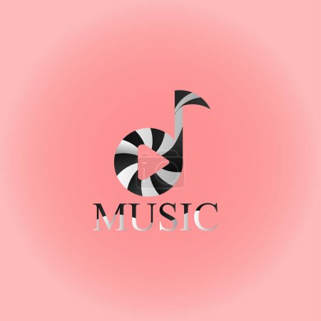 Illustration for Music logo or icon, colorful vector - Royalty Free Image
