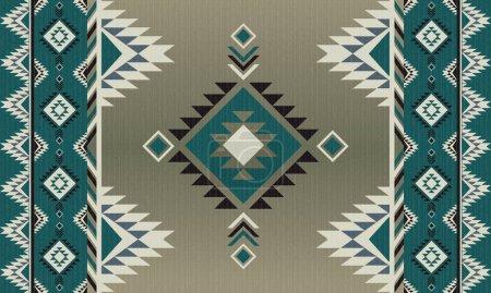 Ilustración de Patrón tribal colorido con textura de hilo grueso, ilustración vectorial - Imagen libre de derechos