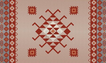 Illustration for Stylish tribal pattern with coarse yarn texture, vector illustration - Royalty Free Image