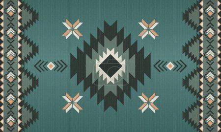 Ilustración de Elegante patrón tribal con textura de hilo grueso, ilustración vectorial - Imagen libre de derechos