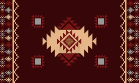 Ilustración de Plantilla de alfombra colorida con textura de hilo grueso, ilustración vectorial - Imagen libre de derechos