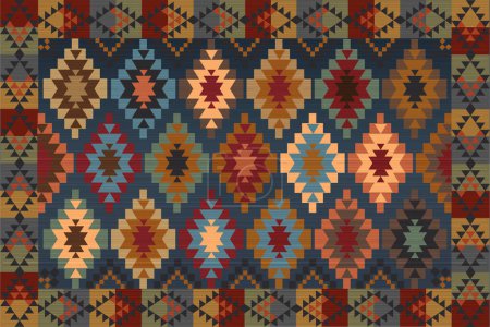 Illustration for Stylish ethnic pattern. Design for fabric, curtain, background, carpet, wallpaper, clothing, wrapping, Batik. - Royalty Free Image