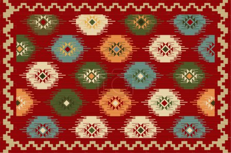 Retro oriental ethnic pattern. Design for fabric, curtain, carpet, wallpaper, clothing, wrapping, Batik