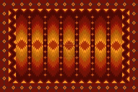 Illustration for Arabic carpet pattern. Design for fabric, curtain, background, wallpaper, clothing, wrapping, Batik, cloth.etc. - Royalty Free Image