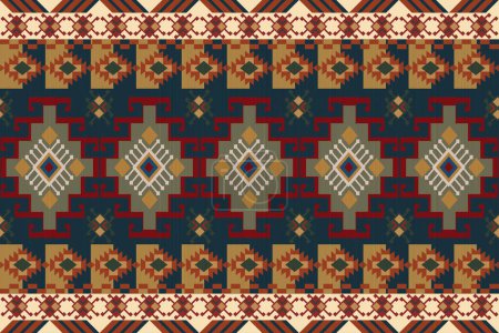 Illustration for Oriental ethnic pattern. Design for fabric, curtain, background, carpet, wallpaper, clothing, wrapping, Batik, cloth.etc. - Royalty Free Image