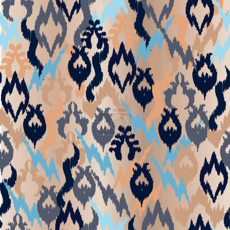 Illustration for Abstract cloth motif pattern, abstract ikat, abstract background, carpet. - Royalty Free Image