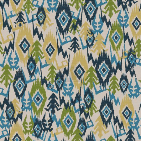 Ilustración de Patrón de motivo de alfombra abstracta, ikat abstracto, fondo abstracto. - Imagen libre de derechos