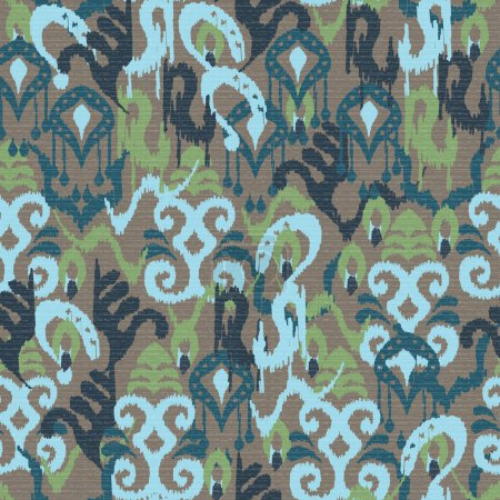 Ilustración de Patrón de motivo de alfombra abstracta, ikat abstracto, fondo abstracto. - Imagen libre de derechos