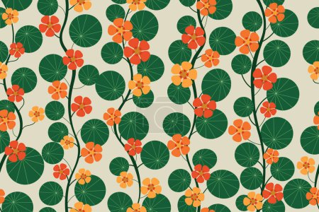 Ilustración de Patrón floral vectorial para fondo, telas, papel pintado, envoltura y más - Imagen libre de derechos