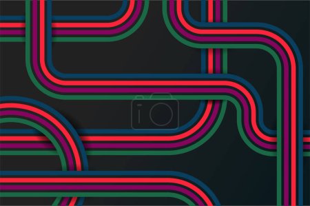 Illustration for Abstract lines background with beautiful colors suitable for minimalist, dynamic, retro vintage designs, etc - Royalty Free Image