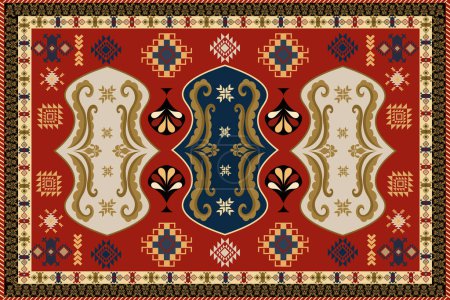 Farbenfrohe Hintergrundgestaltung im arabischen Stil für Vorhang, Teppich, Tapete, Kleidung, Verpackung, Batik