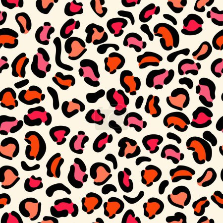 Illustration for Seamless pattern of leopard skin motif in vector for background, wallpaper, fabric, wrapping, etc. - Royalty Free Image