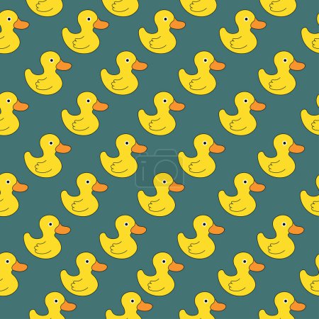 Illustration for Colorful ducks seamless pattern, vector - Royalty Free Image