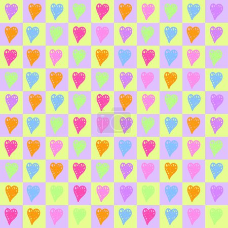 Illustration for Colorful valentine seamless pattern for background, wallpaper, fabric, wrapping, etc - Royalty Free Image