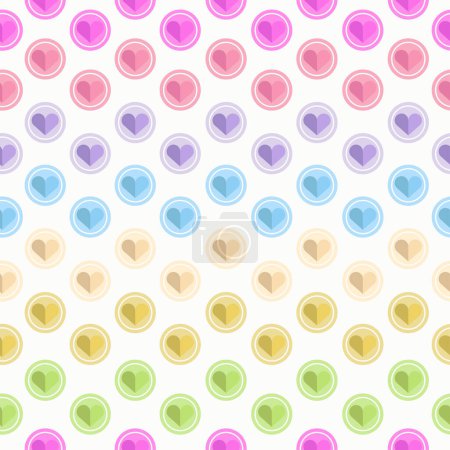 Illustration for Colorful hearts seamless pattern for background, wallpaper, fabric, wrapping, etc - Royalty Free Image