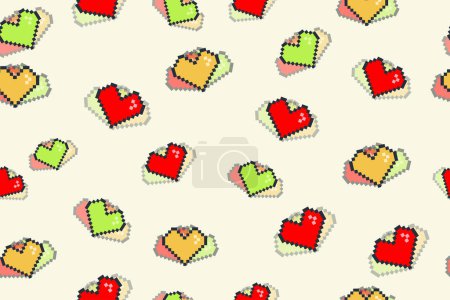 Ilustración de Pixel amor patrón sin costuras para el fondo, papel pintado, tela, envoltura, cubierta, etc.. - Imagen libre de derechos