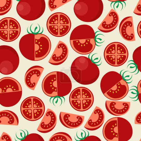 Ilustración de Patrón de tomates coloridos en vector plano - Imagen libre de derechos
