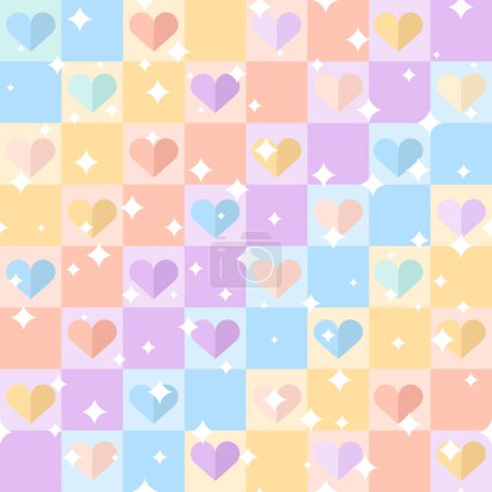Illustration for Valentine day pattern with colorful hearts - Royalty Free Image