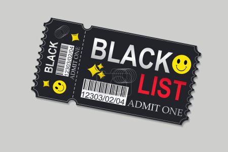Illustration for Black ticket with futuristic design in vector - Royalty Free Image