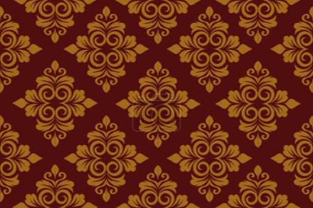 Illustration for Vector damask seamless pattern background. elegant luxury texture with wallpapers, backgrounds and page fill. - Royalty Free Image