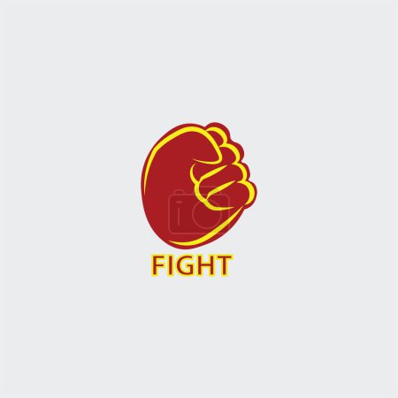 Illustration for Fist fight logo design vector illustration - Royalty Free Image