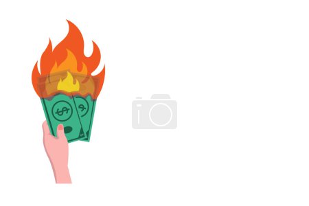 Ilustración de Mano sosteniendo una quema de dólares en la mano ilustración - Imagen libre de derechos