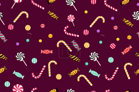 Illustration for Vector seamless pattern with candies - Royalty Free Image