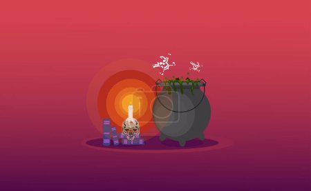 illustration of mysterious potion boiling