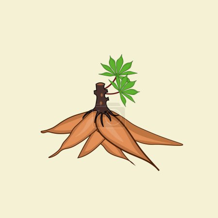 vector illustration of cassava icon element 