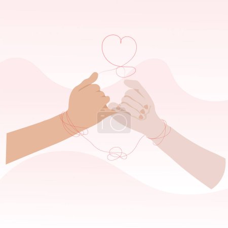 Téléchargez les illustrations : Mains serrées, illustration concept amour - en licence libre de droit