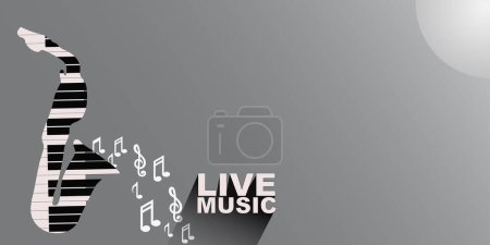 Illustration for Live music banner background illustration - Royalty Free Image