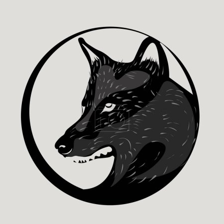 Ilustración de Ilustración vectorial del icono del logotipo del lobo - Imagen libre de derechos