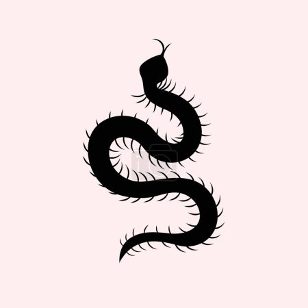 silhouette de serpent noir icône