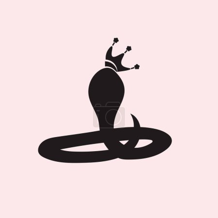 silhouette de serpent noir avec couronne