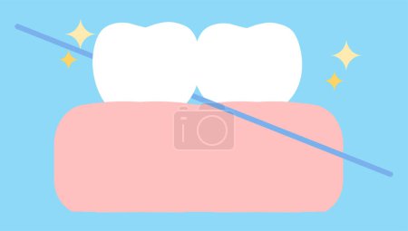 Oral and dental care illustration floss
