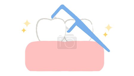 Oral and dental care illustration thread toothpick