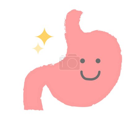 Healthy and energetic stomach hand-drawn character