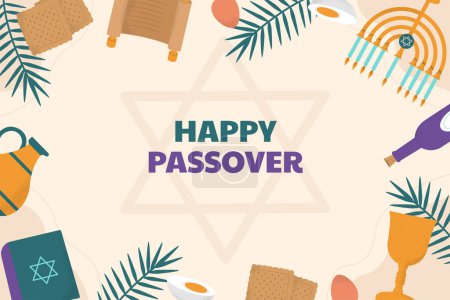 Vector hand drawn passover background. Happy Passover. Paasover seder. Judaism