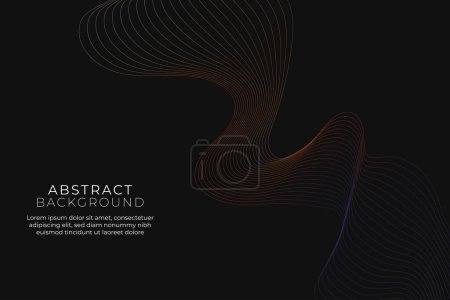 Illustration for Abstract glowing wave lines on dark background. Dynamic wave pattern. Modern gradient flowing wavy lines. Futuristic technology concept. Suit for banner, poster, brochure, cover, flyer, website - Royalty Free Image