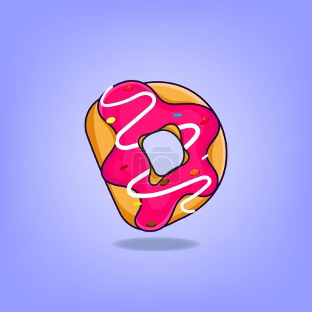 Kostenloser Vektor niedliche Donuts in Form des Buchstabens D.