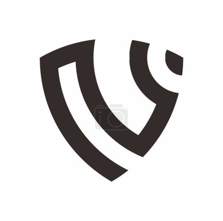 lettre v rayures cercle géométrique logo symbole vecteur