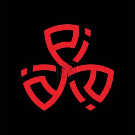 diseño del logotipo de la letra de color rojo y negro. alfabeto inicial abstracto.