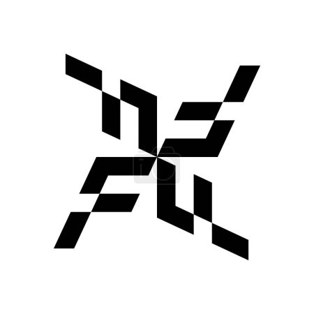 logo abstrait avec éléments de design hexagonaux.